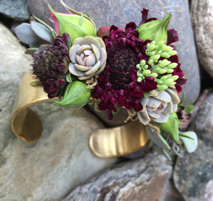 floral jewelry, floral bracelet, real flower business, Alison Ellis